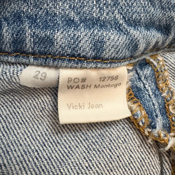 Reformation Vicki High Rise Straight Leg Shoestring Belt Montego Blue Wash Sz 29 - Picture 10 of 13